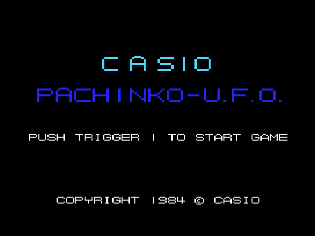 Casio Pachinko-U.F.O. Title Screen